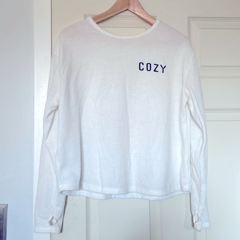 Sadie & Sage White Cozy Top